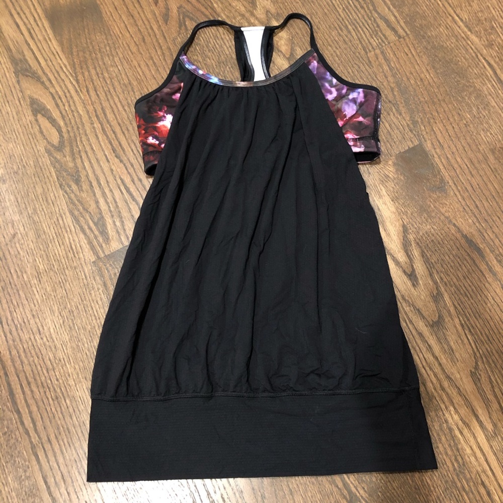 Black Lululemon Tank with Built-in Sports Bra